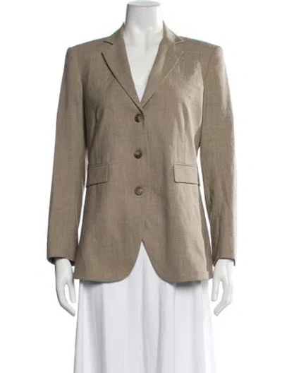 Pre-owned Theory Wool Blazer In Brown