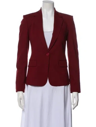 Pre-owned Theory Wool Blazer In Burgundy