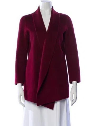 Pre-owned Theory Wool Blazer In Burgundy