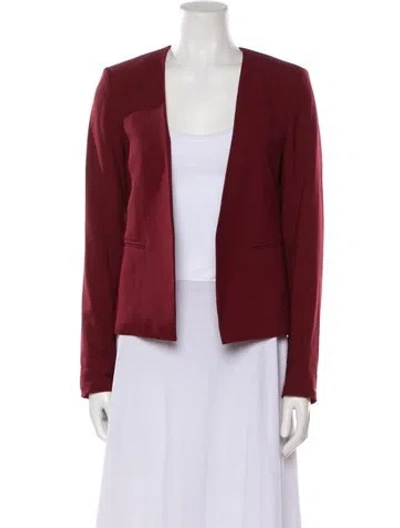 Pre-owned Theory Wool Blazer In Burgundy