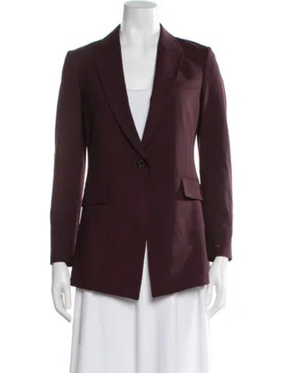 Pre-owned Theory Wool Blazer In Burgundy
