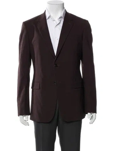 Pre-owned Theory Wool Blazer In Burgundy