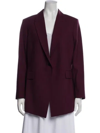 Pre-owned Theory Wool Blazer In Burgundy