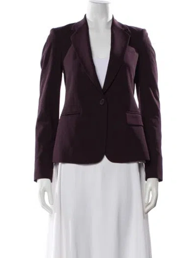Pre-owned Theory Wool Blazer In Burgundy