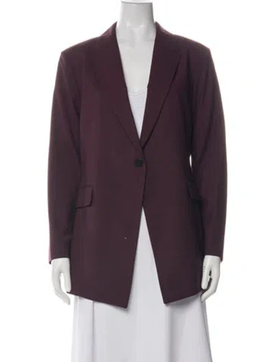Pre-owned Theory Wool Blazer In Burgundy