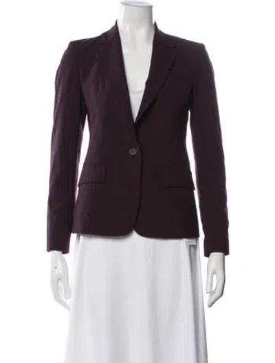 Pre-owned Theory Wool Blazer In Burgundy