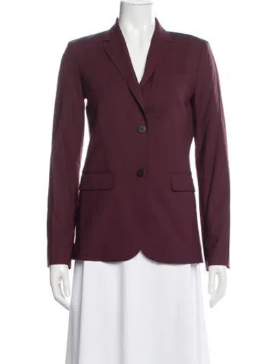 Pre-owned Theory Wool Blazer In Burgundy