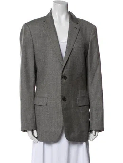Pre-owned Theory Wool Blazer In Gray