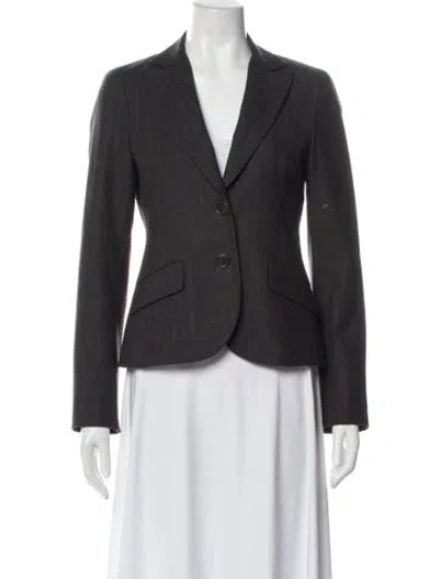 Pre-owned Theory Wool Blazer In Gray
