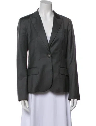 Pre-owned Theory Wool Blazer In Gray