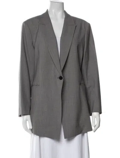 Pre-owned Theory Wool Blazer In Gray