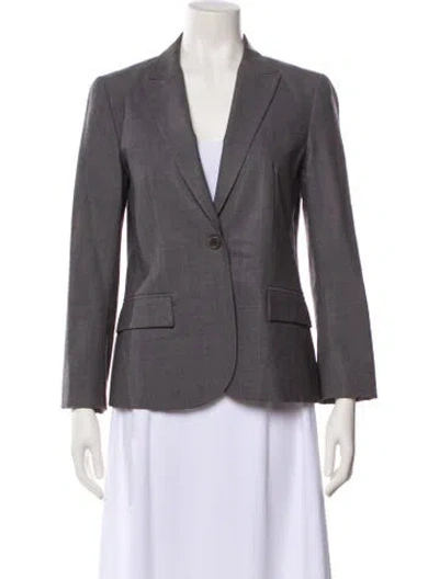 Pre-owned Theory Wool Blazer In Gray