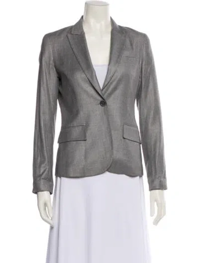 Pre-owned Theory Wool Blazer In Gray
