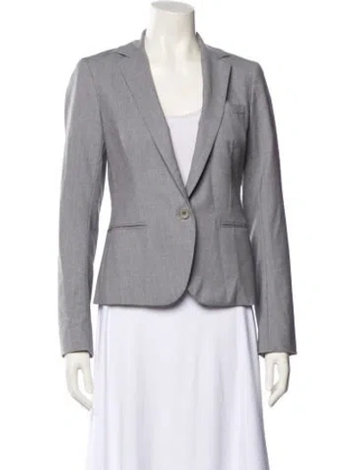 Pre-owned Theory Wool Blazer In Gray