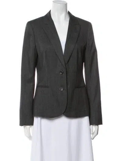 Pre-owned Theory Wool Blazer In Gray