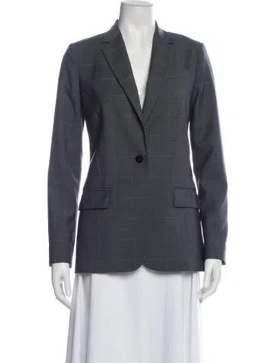 Pre-owned Theory Wool Blazer In Gray