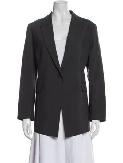 Pre-owned Theory Wool Blazer In Gray