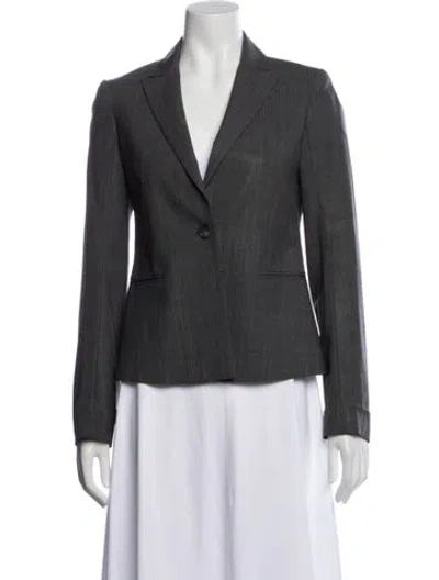 Pre-owned Theory Wool Blazer In Gray