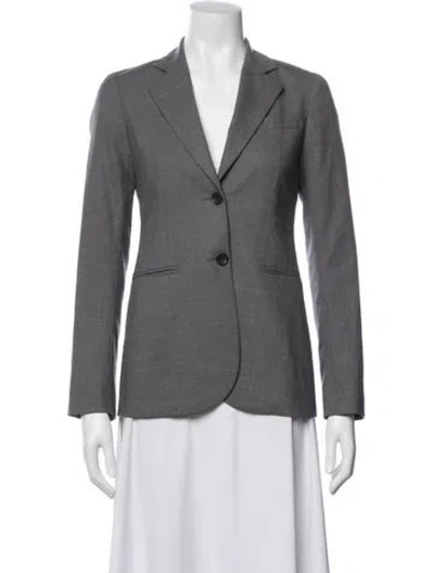 Pre-owned Theory Wool Blazer In Gray