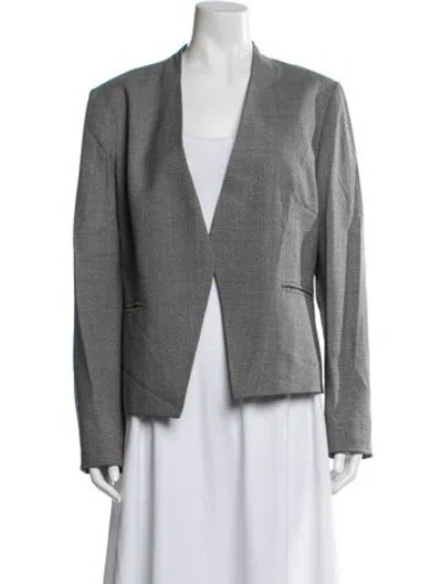 Pre-owned Theory Wool Blazer In Gray