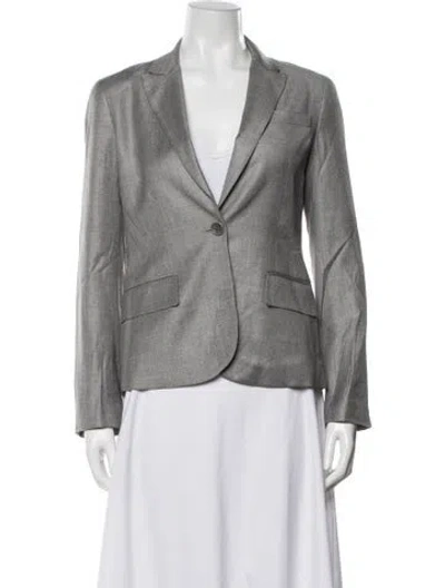 Pre-owned Theory Wool Blazer In Gray