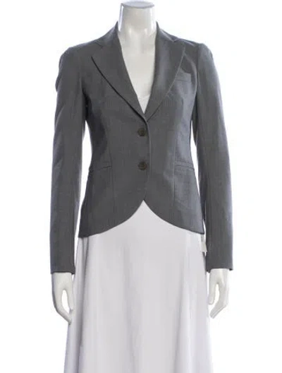 Pre-owned Theory Wool Blazer In Gray