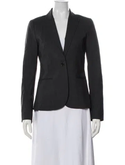 Pre-owned Theory Wool Blazer In Gray