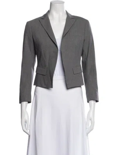 Pre-owned Theory Wool Blazer In Gray