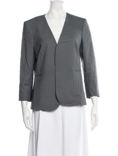 Pre-owned Theory Wool Blazer In Gray