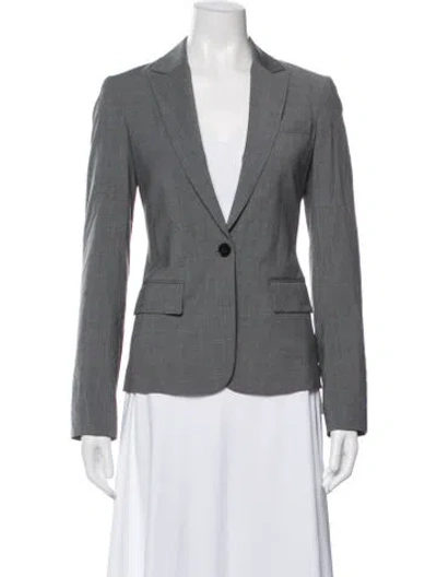 Pre-owned Theory Wool Blazer In Gray