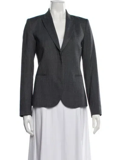 Pre-owned Theory Wool Blazer In Gray
