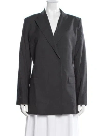 Pre-owned Theory Wool Blazer In Gray