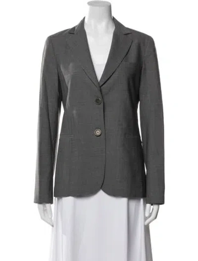 Pre-owned Theory Wool Blazer In Gray
