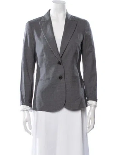 Pre-owned Theory Wool Blazer In Gray
