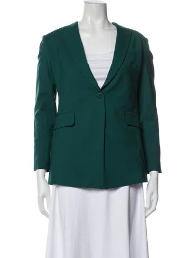 Pre-owned Theory Wool Blazer In Green