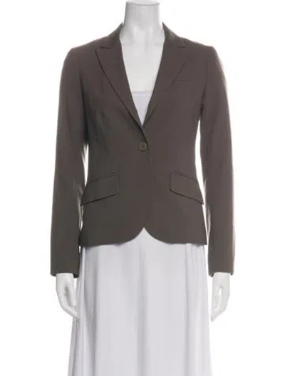 Pre-owned Theory Wool Blazer In Green