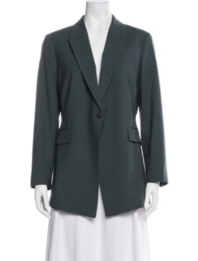 Pre-owned Theory Wool Blazer In Green