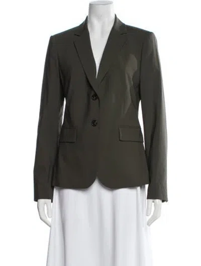 Pre-owned Theory Wool Blazer In Green