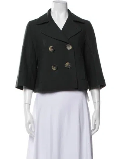 Pre-owned Theory Wool Blazer In Green