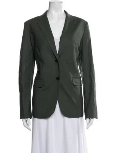 Pre-owned Theory Wool Blazer In Green