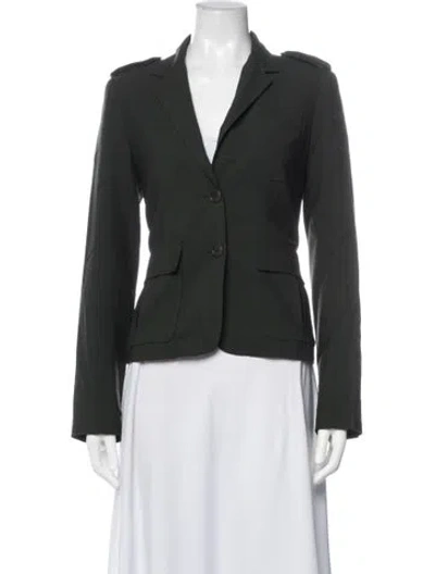 Pre-owned Theory Wool Blazer In Green