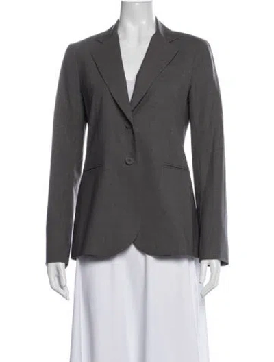 Pre-owned Theory Wool Blazer In Grey