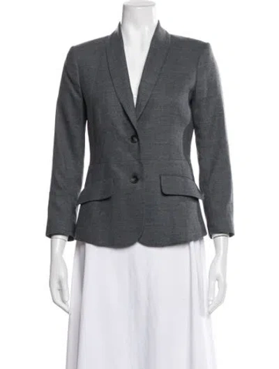 Pre-owned Theory Wool Blazer In Grey