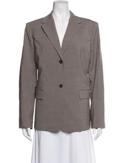 Pre-owned Theory Wool Blazer In Grey