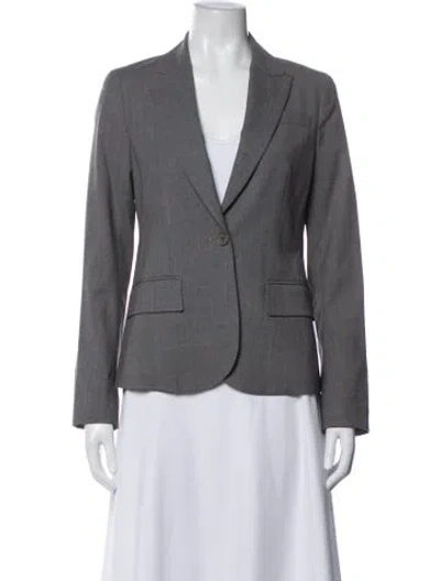 Pre-owned Theory Wool Blazer In Grey