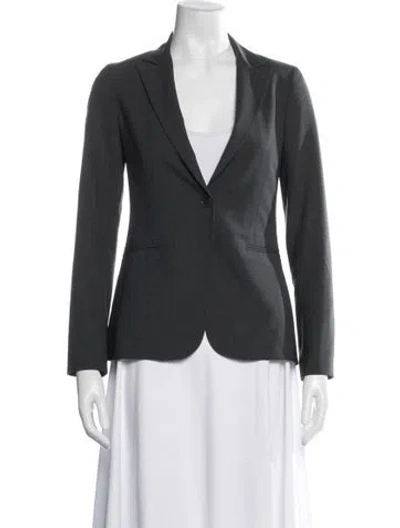 Pre-owned Theory Wool Blazer In Grey