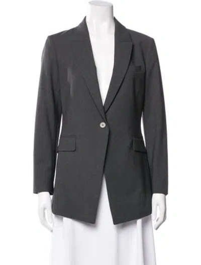 Pre-owned Theory Wool Blazer In Grey
