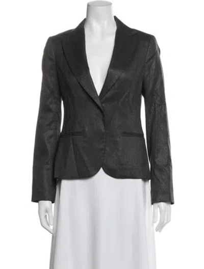 Pre-owned Theory Wool Blazer In Grey