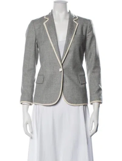 Pre-owned Theory Wool Blazer In Grey