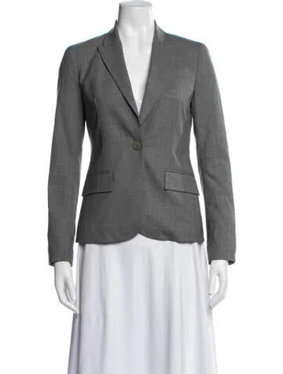 Pre-owned Theory Wool Blazer In Grey